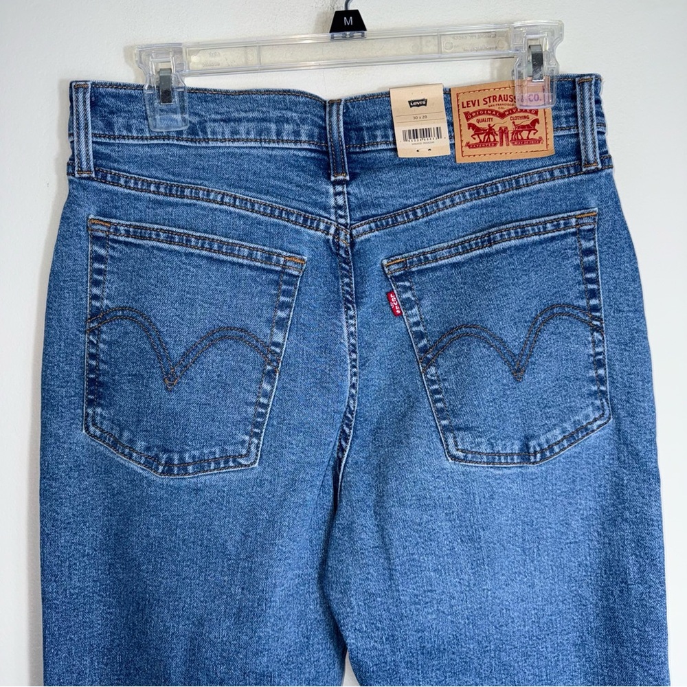 Levi's High Rise Wedgie Straight Jeans-Medium Blue-Womens Size 30W 28L-NWT - Picture 8 of 9